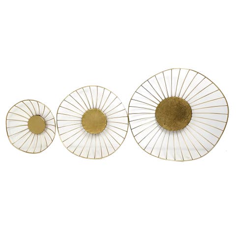 Round Floral Wall Frame Set of 3