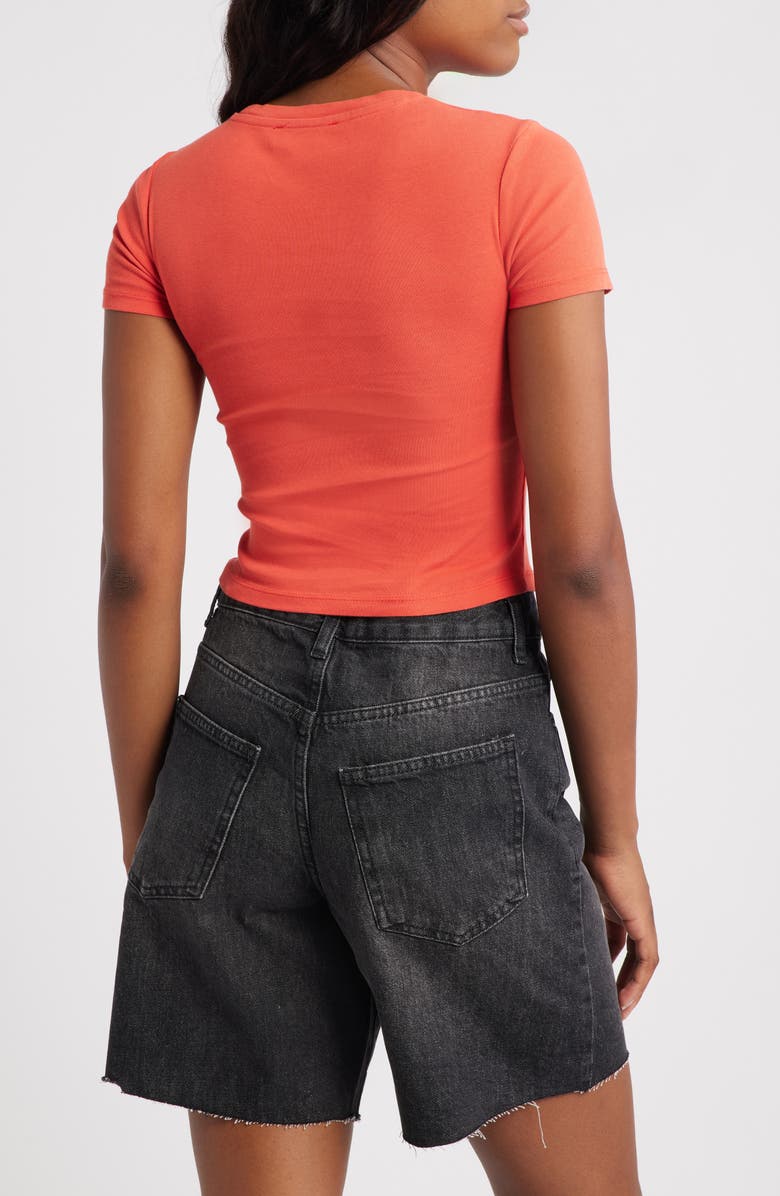 Topshop Papaya Cotton Graphic Baby Tee, Alternate, color, Red