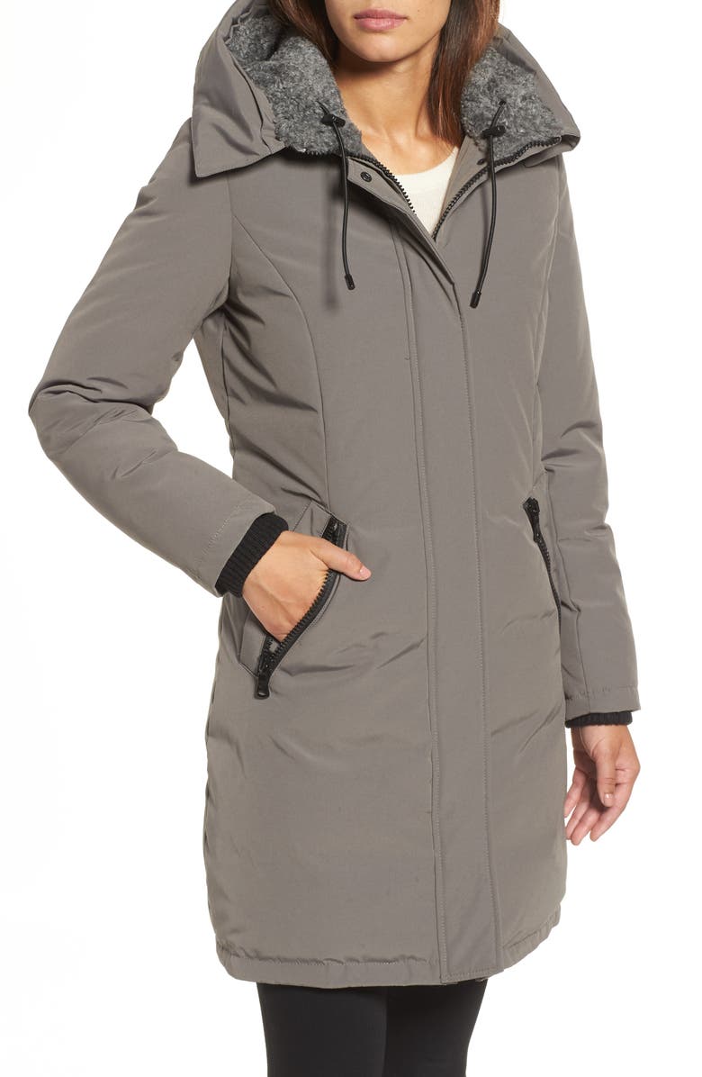 Vince Camuto Down & Feather Fill Parka with Faux Fur Trim, Alternate, color,