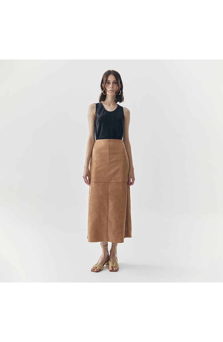 ATS Fern Suede Midi Skirt, Alternate, color,
