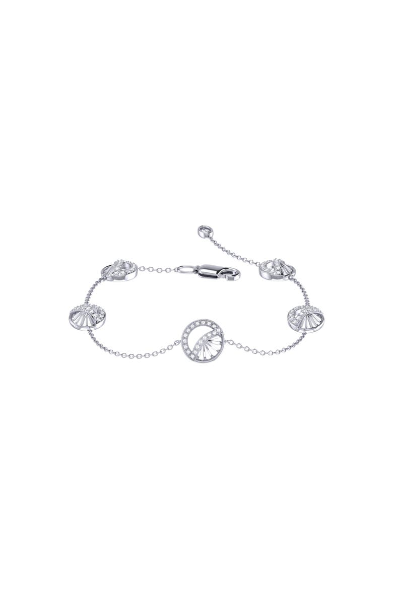 Moon Phases Sterling Silver Diamond Bracelet, Main, color, Silver