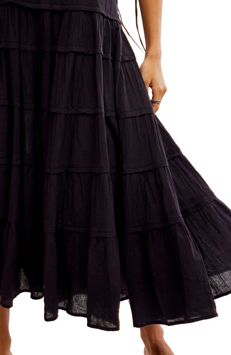 Free People Somewhere Sunny Halter Midi Dress, Alternate, color, Black