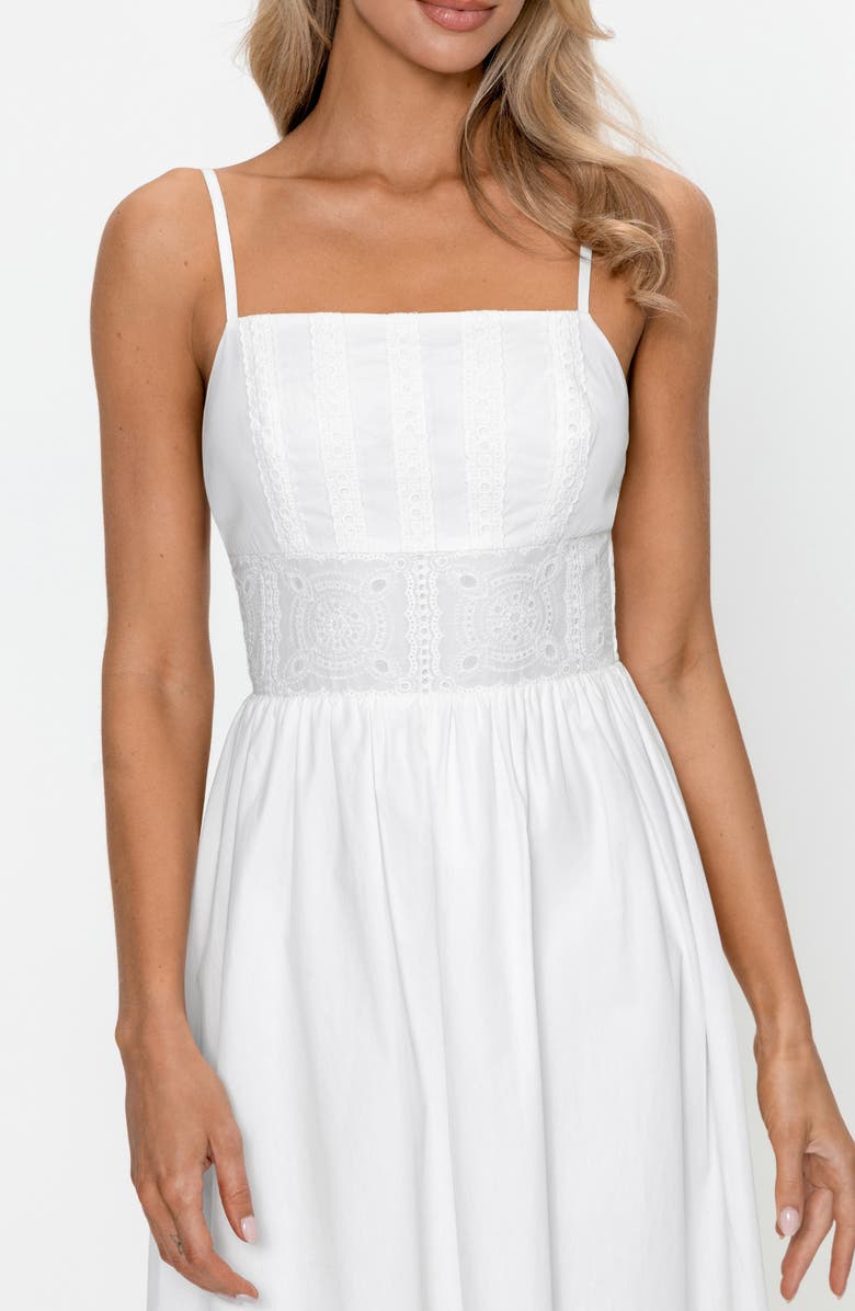 PS By Cupshe Sleeveless Cotton Fit & Flare Midi Dress, Alternate, color, White
