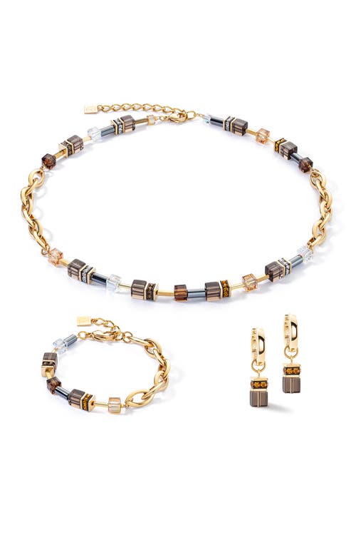 Coeur De Lion Geocube® Chunky Chain Hoop Gold Earrings In Gold