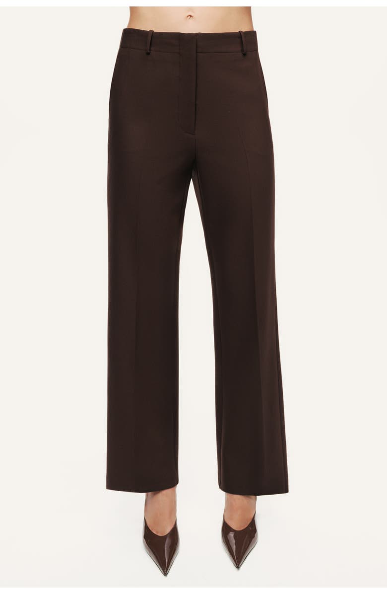 Nocturne Classic Mid-Rise Tailored Pants, Alternate, color, Dark Brown