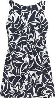 Madewell Boat Neck Shirred Linen Minidress
