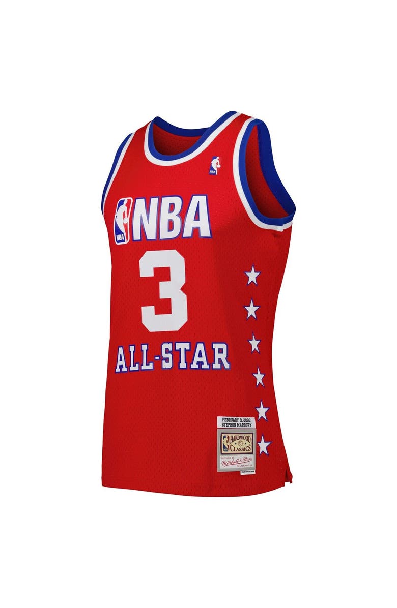 Mitchell & Ness Men's Mitchell & Ness Stephon Marbury Red Western Conference 2003 All Star Game Swingman Jersey, Alternate, color, 