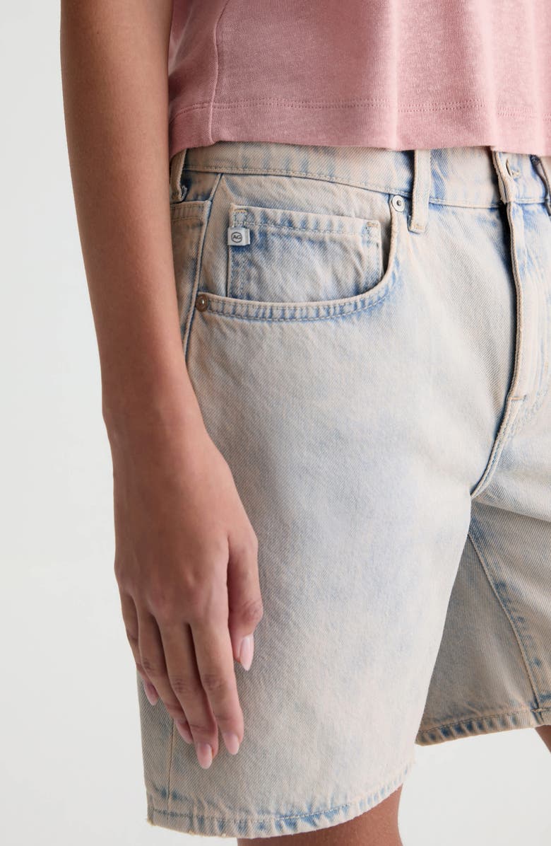 AG Ex-Boyfriend Mid Thigh Denim Shorts, Alternate, color, Mojave Pink
