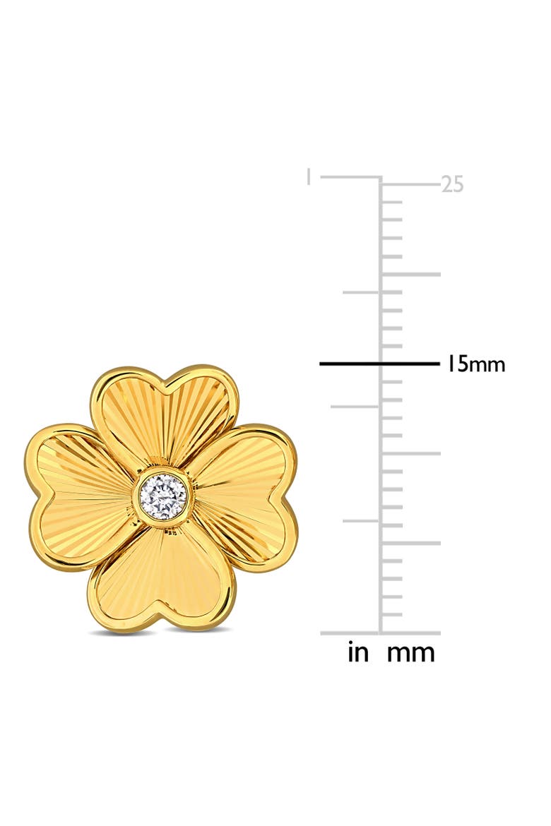 Diamond Flower Stud Earrings 10k, Alternate, color, Yellow Gold