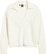 BOSS Orange Fortelli Pointelle Collar Sweater