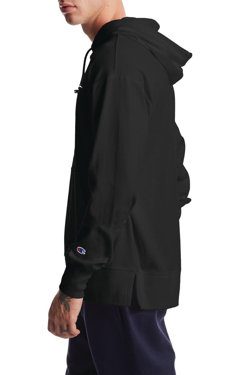 Champion Logo Jersey Hoodie, Alternate, color, 