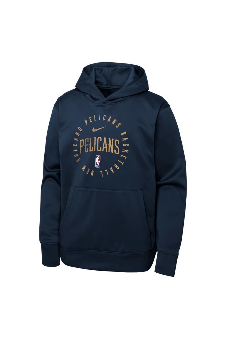 Youth Nike Navy New Orleans Pelicans Performance Practice Spotlight Pullover Hoodie, Alternate, color, Navy