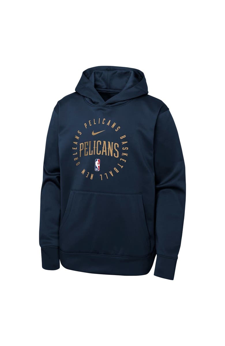 Nike Youth Nike Navy New Orleans Pelicans Performance Practice Spotlight Pullover Hoodie, Alternate, color, Navy