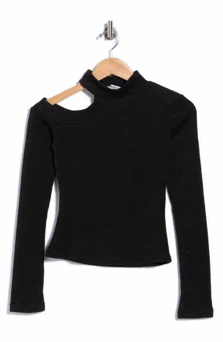 Normana Cold Shoulder Funnel Neck Knit Top