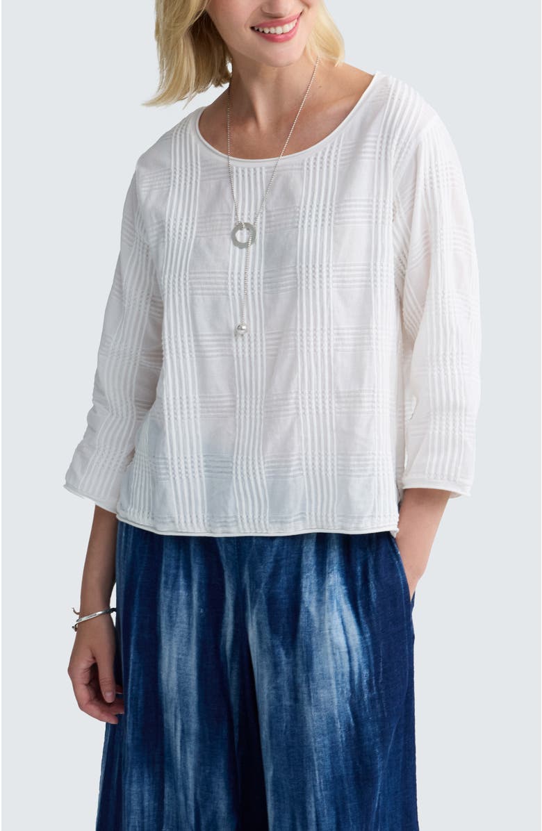 LUUKAA Elira Mixed-texture Blouse, Main, color, Ecru