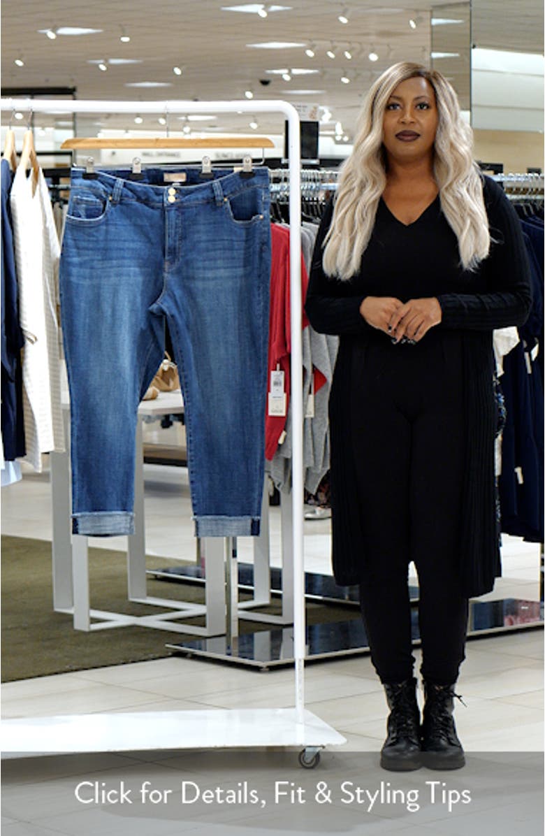 Amy Frayed Crop Slim Straight Leg Jeans, sales video thumbnail