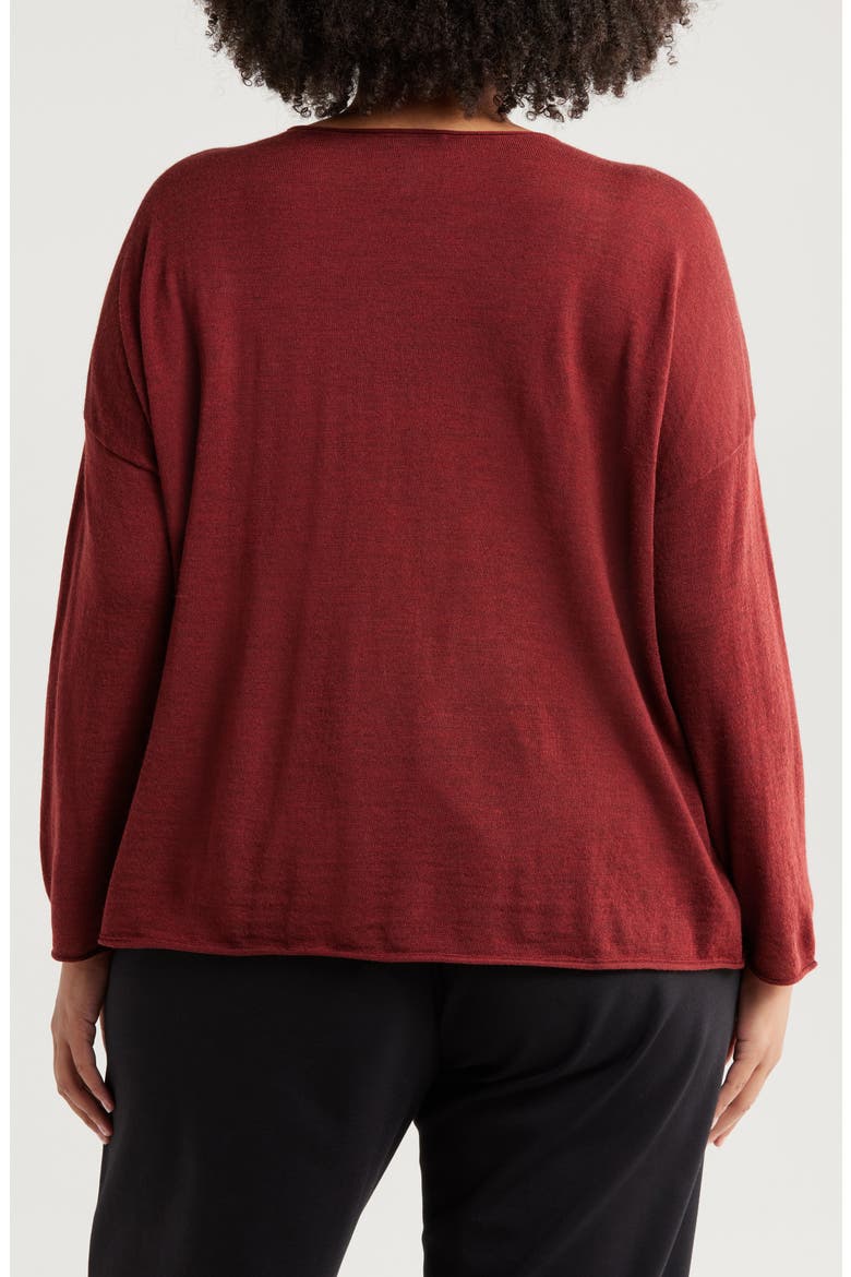 Jewel Neck Wool Sweater, Alternate, color, REDWOOD