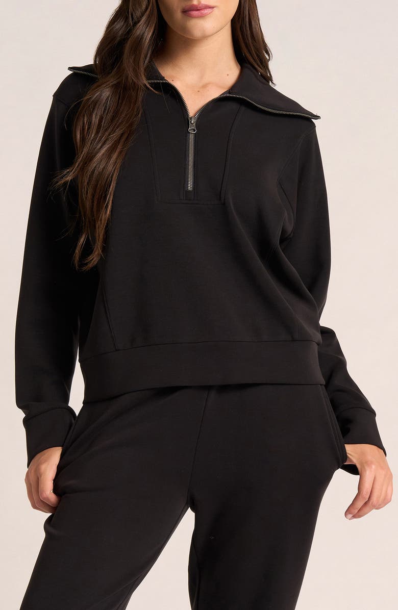matty m. Farrah Half Zip, Main, color, Black