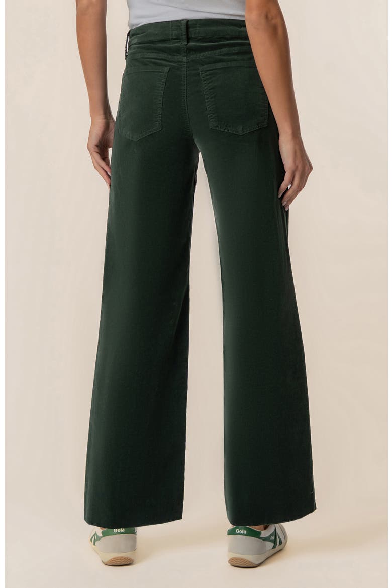 Meg Fab Ab High Waist Wide Leg Corduroy Pants, Alternate, color, EVERGREEN