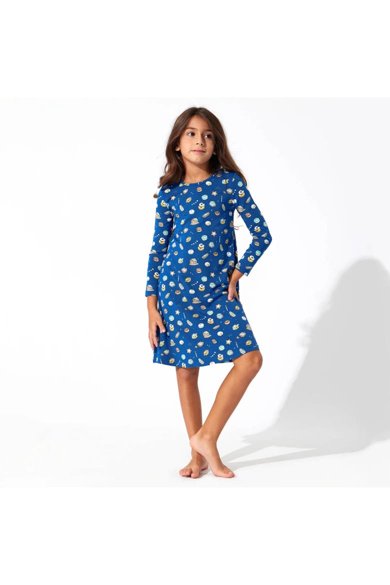 Kids' Hanukkah Cookies Long Sleeve Dress, Alternate, color, Hanukkah Cookies