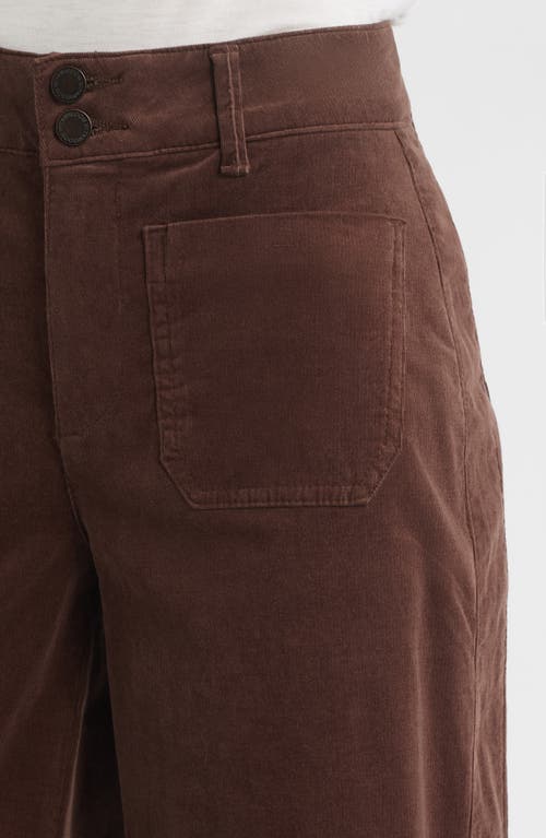 Wit & Wisdom Sam High Waist Wide Leg Corduroy Pants In Brown