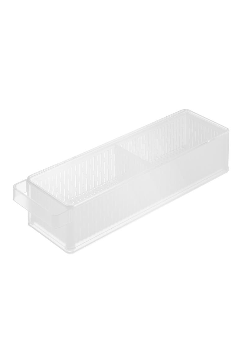 Divided Fridge Colander with Lid, Main, color, WHITE
