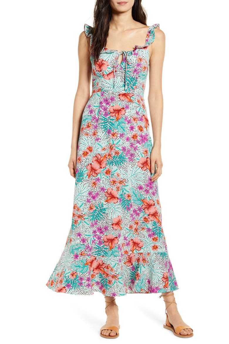Flower Power Maxi Dress, Main, color, LAVENDER MINT