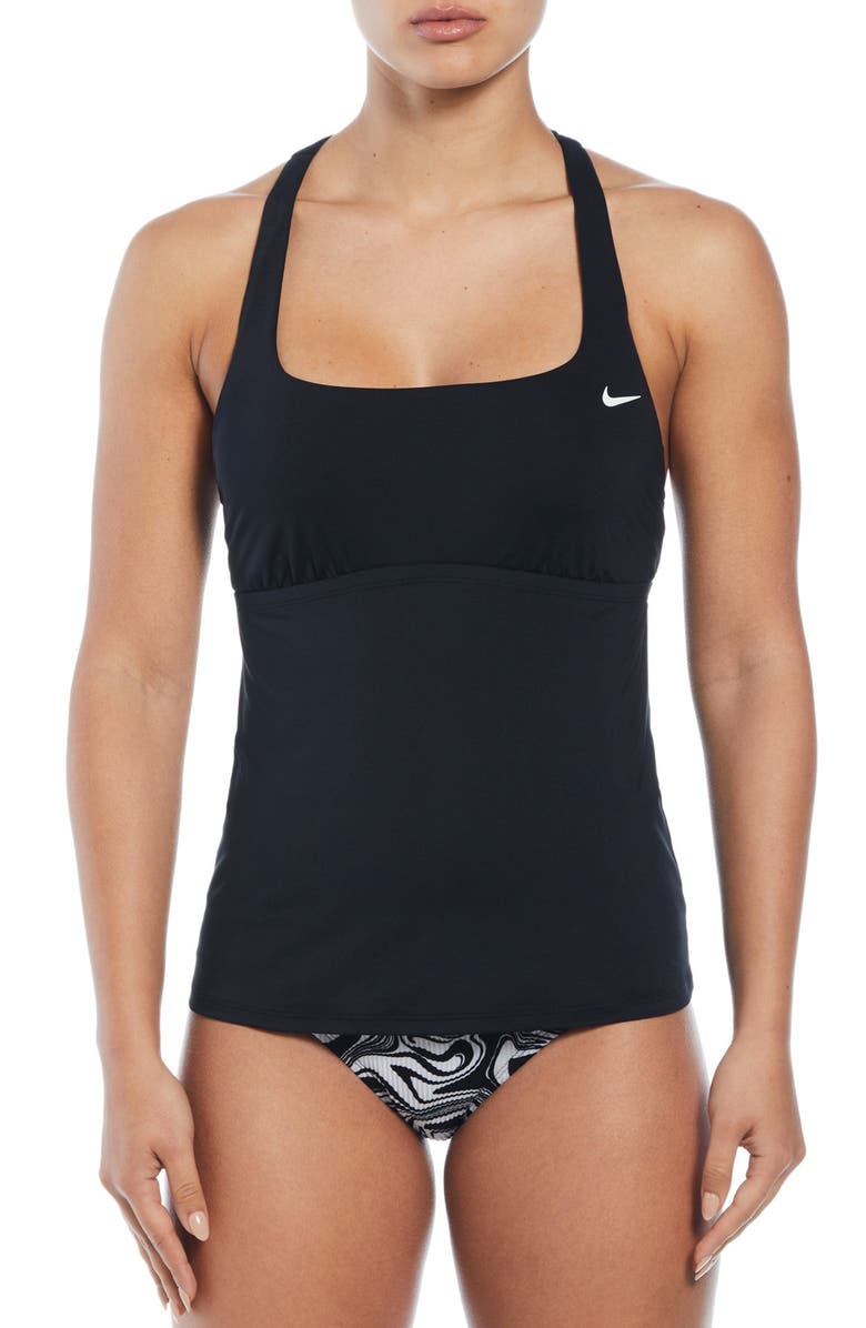 Nike Square Neck Tankini Bikini Top, Main, color,