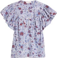 Ulla Johnson Perline Floral Print Silk Top