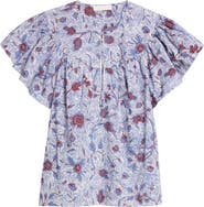 Ulla Johnson Perline Floral Print Silk Top