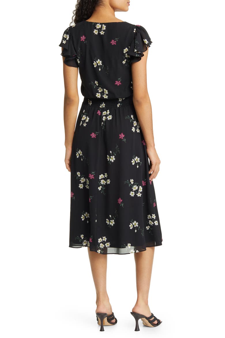 Flutter Sleeve Ruffle Dress, Alternate, color, RICH BLACK