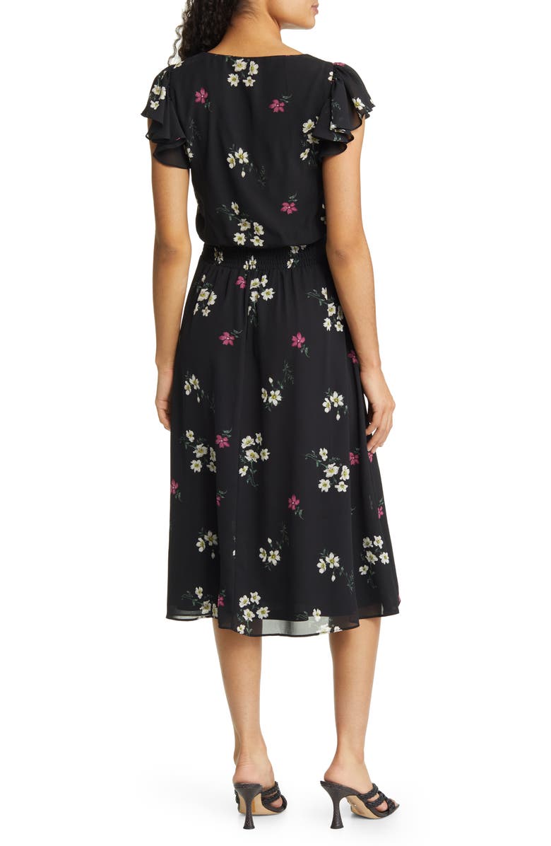 Vince Camuto Flutter Sleeve Ruffle Dress, Alternate, color,