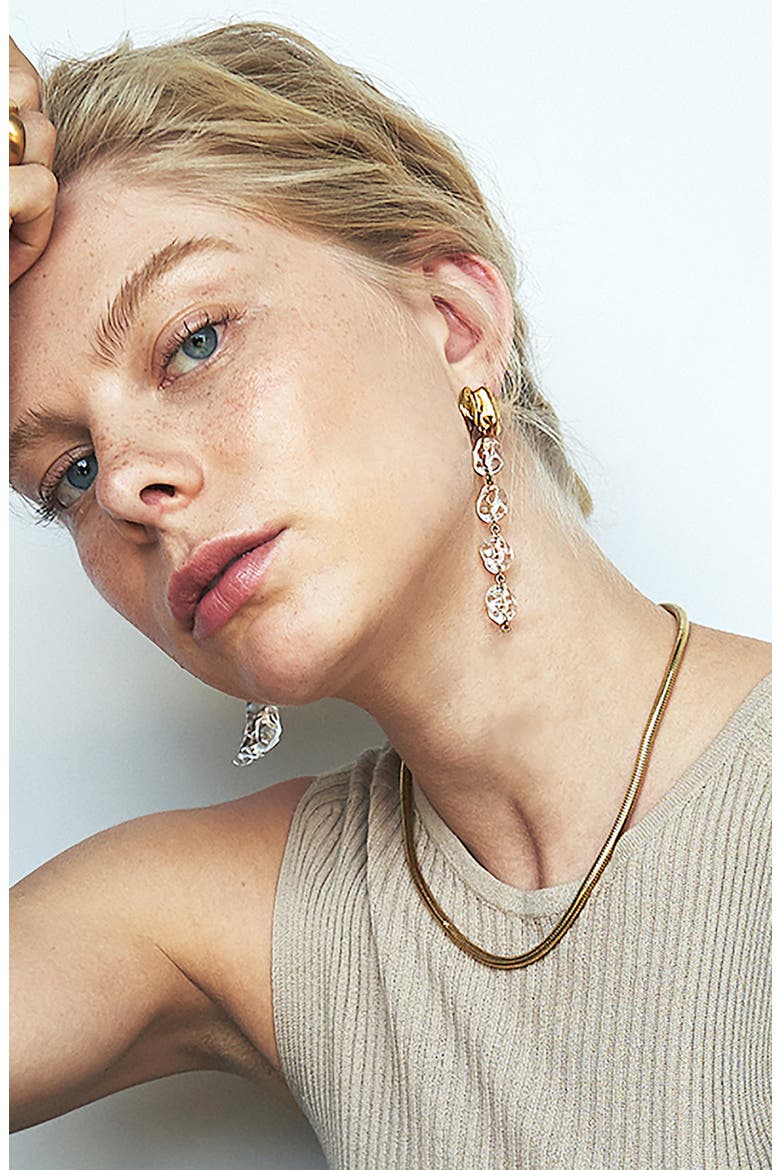 Lucite® Drip Earrings, Alternate, color, GOLD