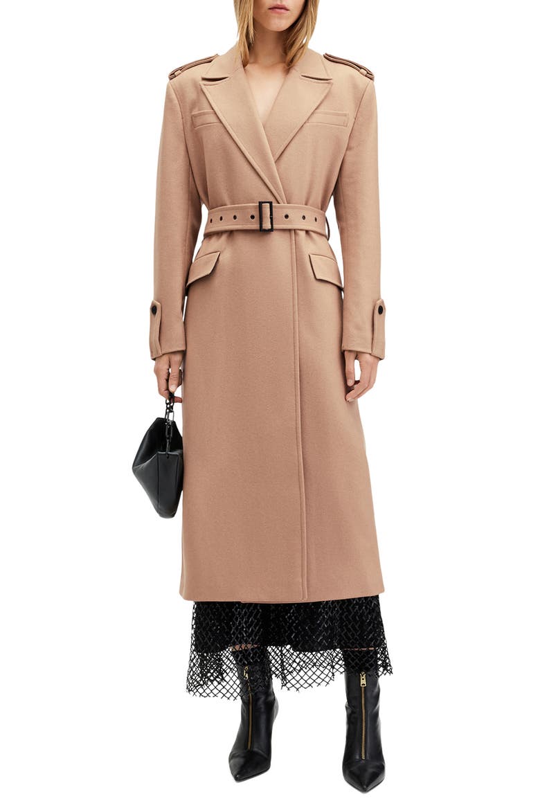 Augusta Wool Blend Trench Coat, Main, color, CAMEL BROWN