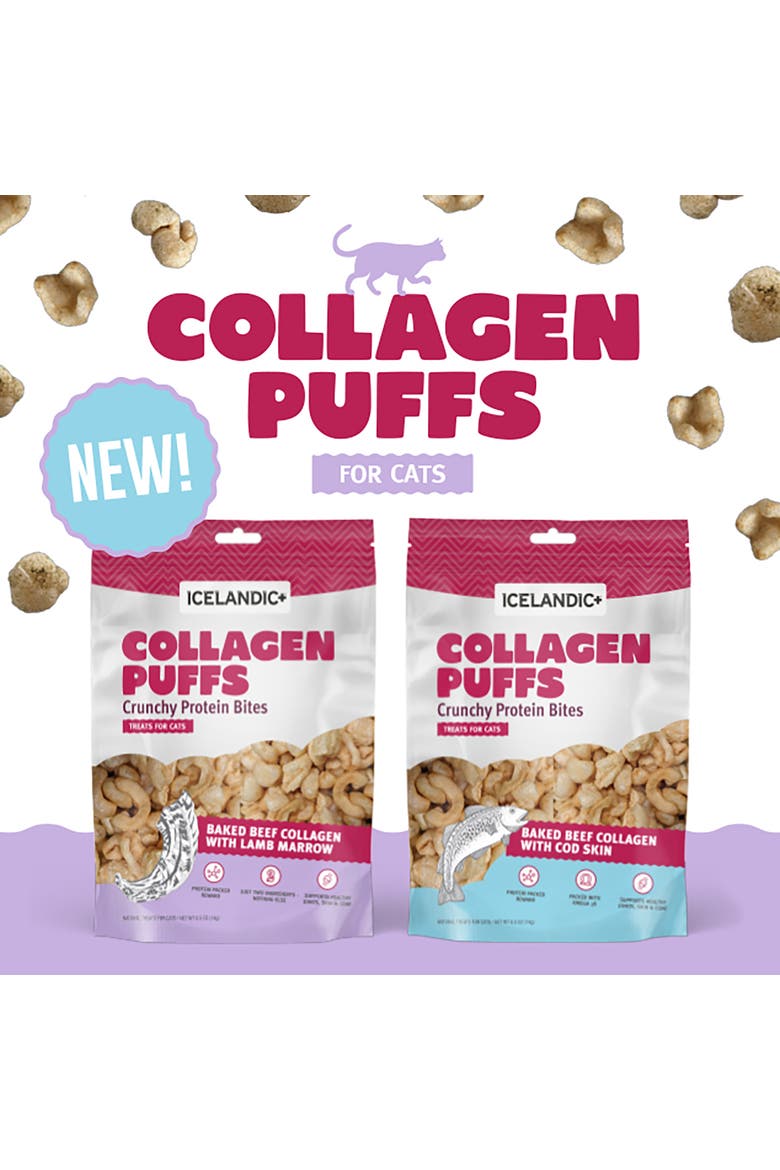 Collagen Puffs Baked Beef Collagen With Cod Skin .5oz Bag, Alternate, color, Multicolored
