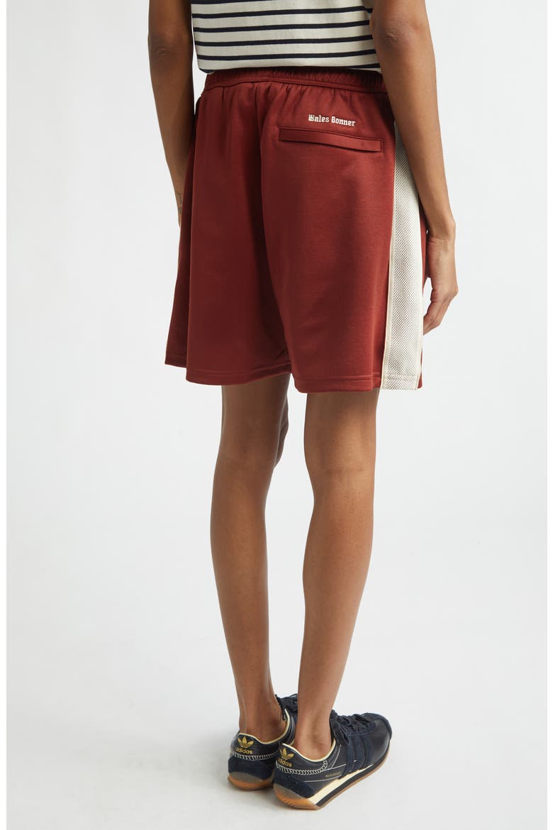 Motion Piped Jersey Track Shorts, Alternate, color, RUST / IVORY