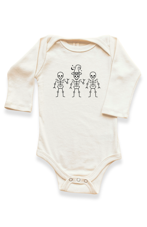 Skeletons - Organic Long Sleeve Baby Bodysuit