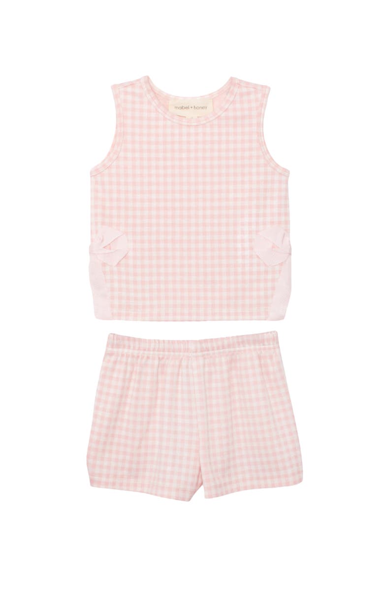 Mabel + Honey Pink Plaid Perfection Sleeveless Two Piece Set, Main, color, Pink