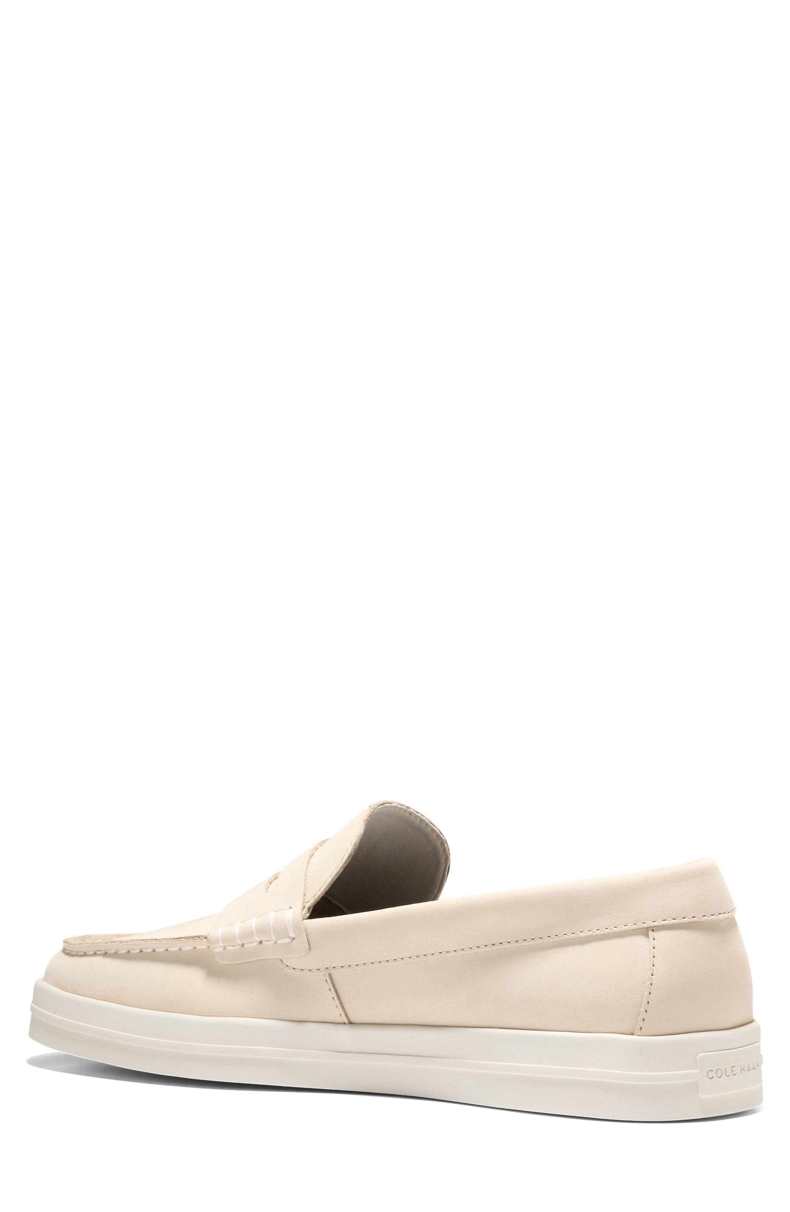 Cole Haan Nantucket Drift Penny Loafer, Alternate, color, Angora Nubuck / Ivory