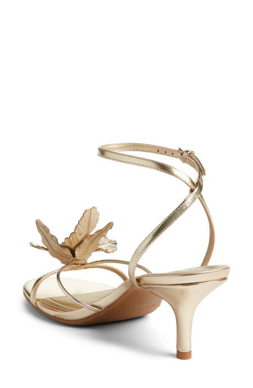 Open Edit Zuri Ankle Strap Sandal In Gold Light Metallic