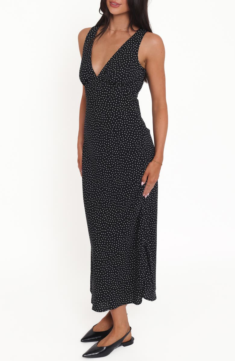 Petal & Pup Mirae Polka Dot Maxi Dress, Alternate, color, Black Polka Dot