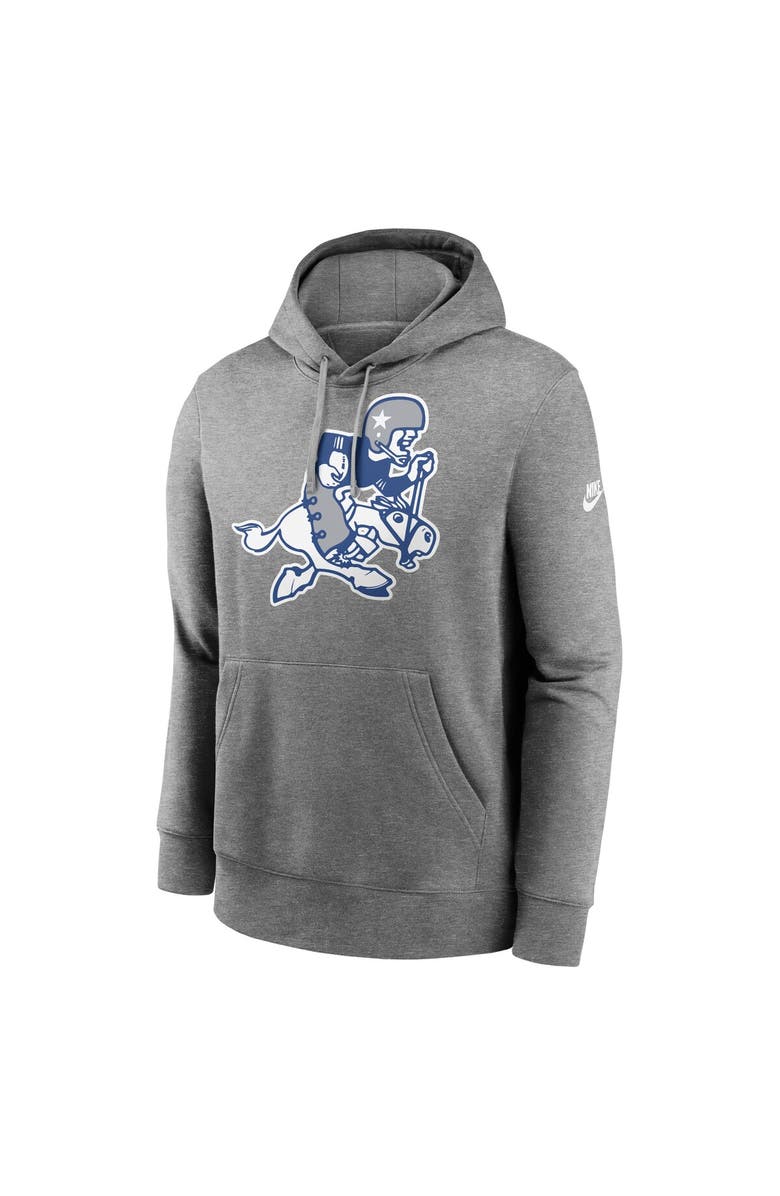 Nike Men's Nike Heather Charcoal Dallas Cowboys Rewind Retro Joe Club Pullover Hoodie, Alternate, color, Heather Charcoal