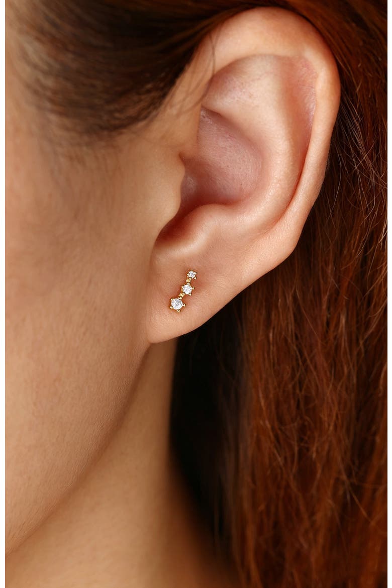 Sparkling Mini Climber Studs, Alternate, color, Gold