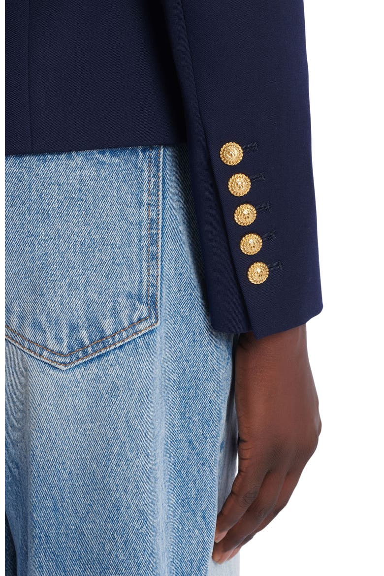 Fitted Wool 6-Button Jacket, Alternate, color, Navy