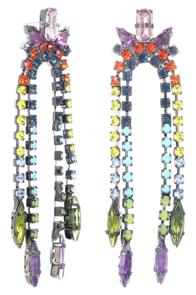 Moon Shine Swarovski Crystal Drop Earrings, Main, color, MULTI