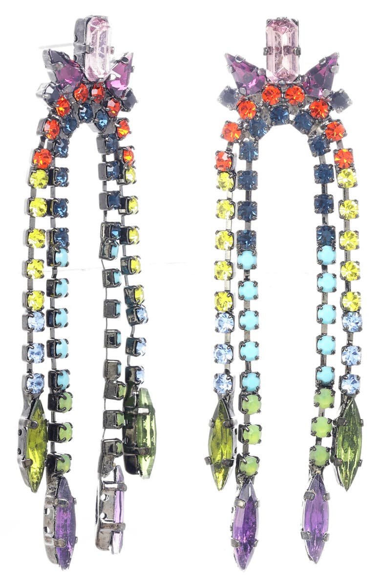 TOVA Moon Shine Swarovski Crystal Drop Earrings, Main, color, 