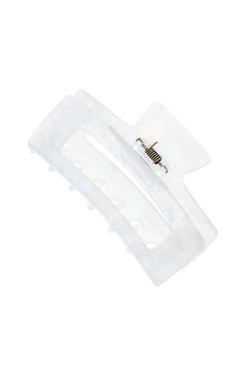 BY ADINA EDEN XL White Shining Open Rectangle Claw Clip, Alternate, color,