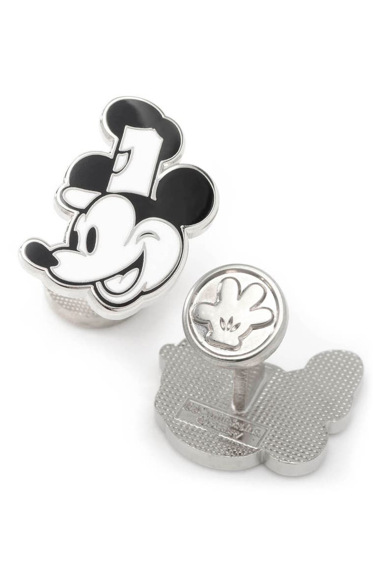 x Disney 'Steamboat Willie' Cuff Links, Alternate, color, SILVER