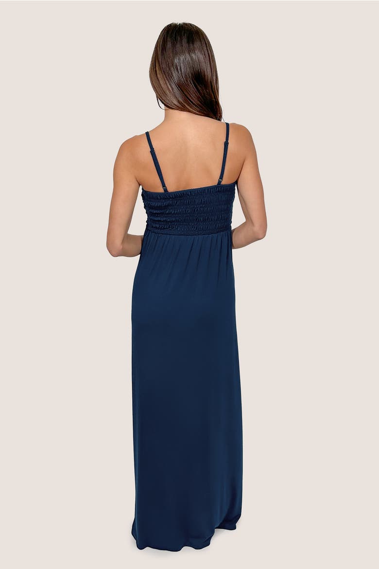 Montecito Bra-Free Smocked Maxi Dress, Alternate, color, Navy