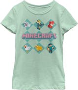 MINECRAFT Girls' Character Argyle Sweater Graphic T-Shirt